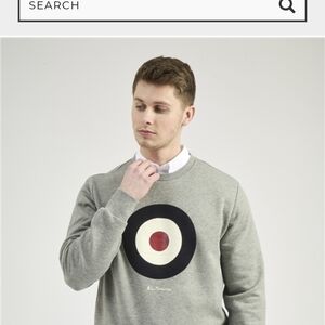 Authentic Ben Sherman Gray Flock Target Crewneck Sweater